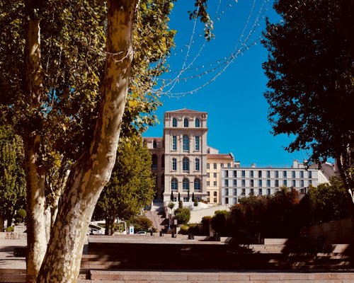 City park with trees in Marseille France